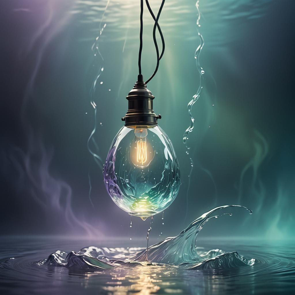 Glowing Water Lamp Concept Art in 8K
