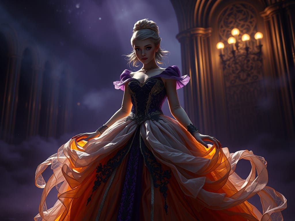 Gothic Cinderella in Grand, Mystical Darkness