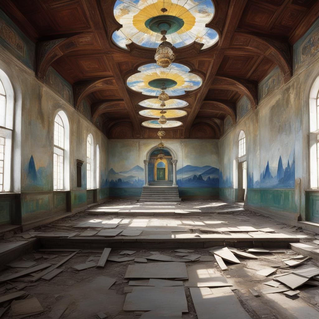 Abandoned Temple: Serebriakova and Warhol Style