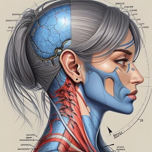 Detailed Blueprint of a Woman's Body