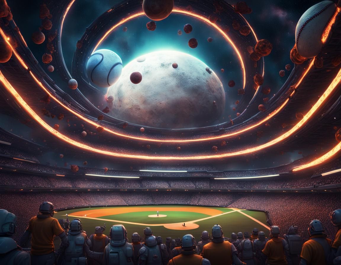 Intergalactic Baseball Game in Space: A 3D Render