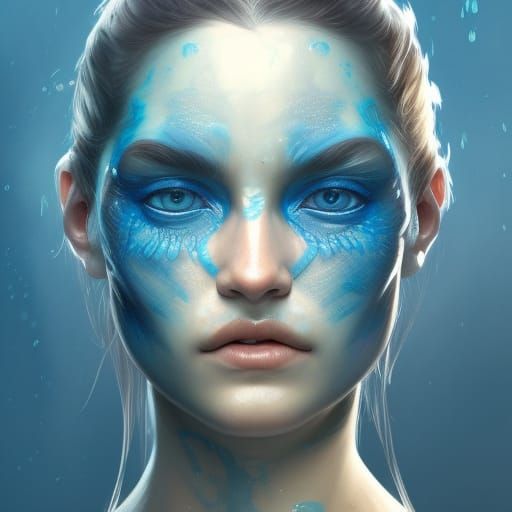 Aquatic Reptilian Humanoid Portrait in Hyperdetailed Style