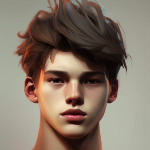 Detailed Portrait of Teenager in Hyperrealistic Style