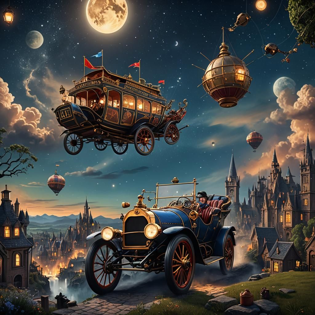 Chitty Chitty Bang Bang in Night Sky