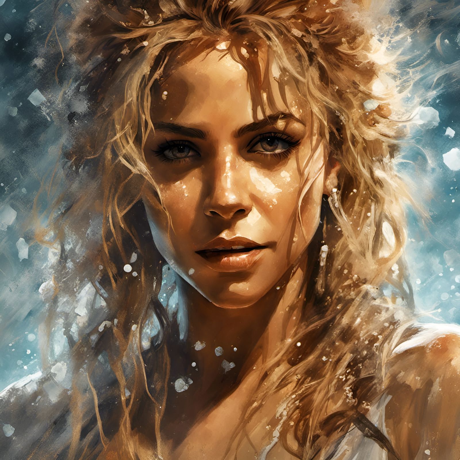 Shakira Surrounded by Salt: Digital Portrait