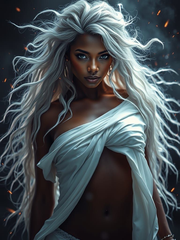 Mystical Dark Beauty Unveiled in Radiant Magic