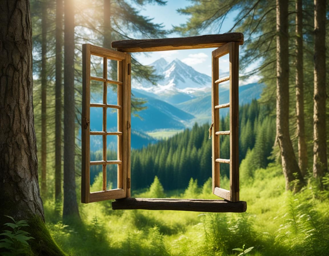 Magical Window Reveals Winter Landscape in Summer