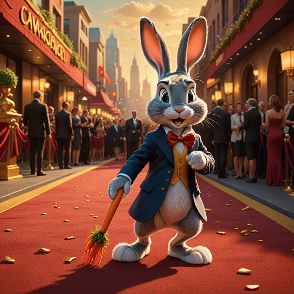Bugs Bunny Struts Down Red Carpet in Ethereal Fantasy Style
