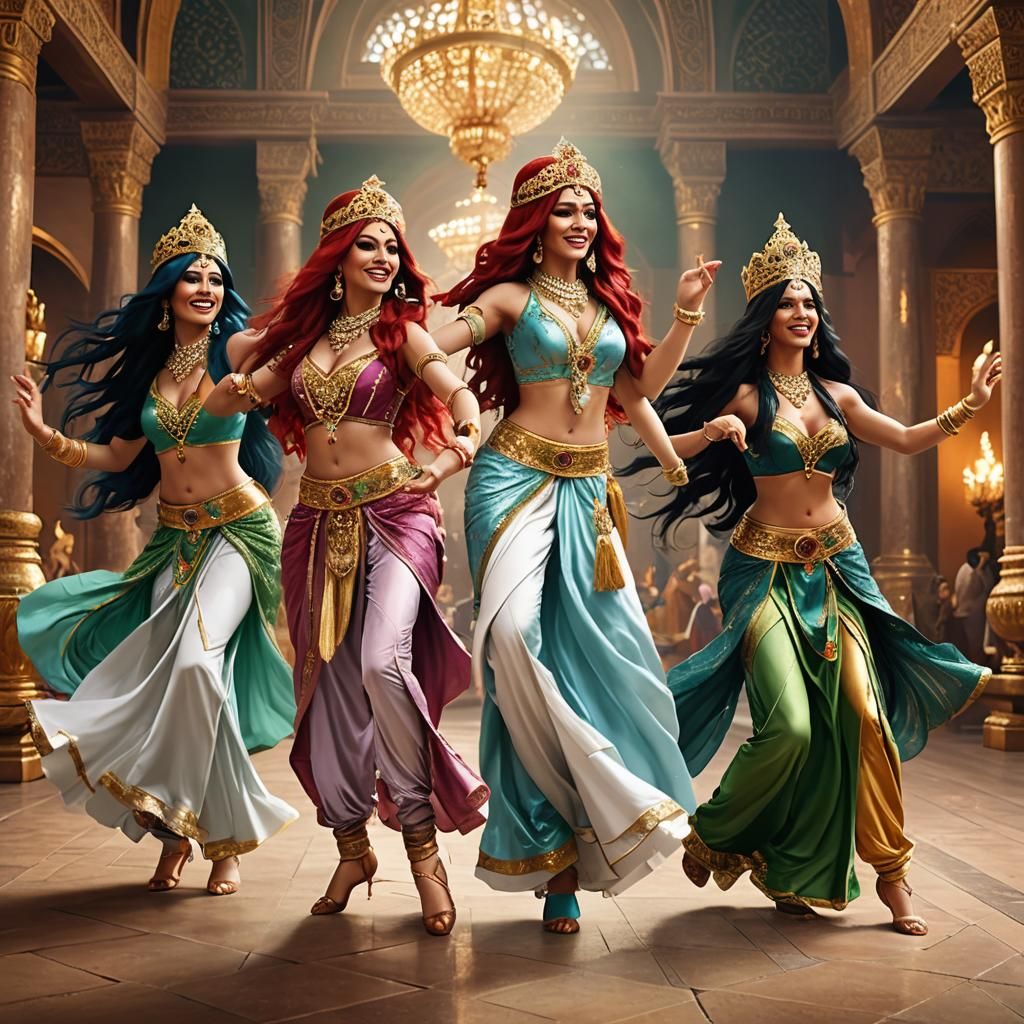 Dancing Genies in Golden Temple Oasis