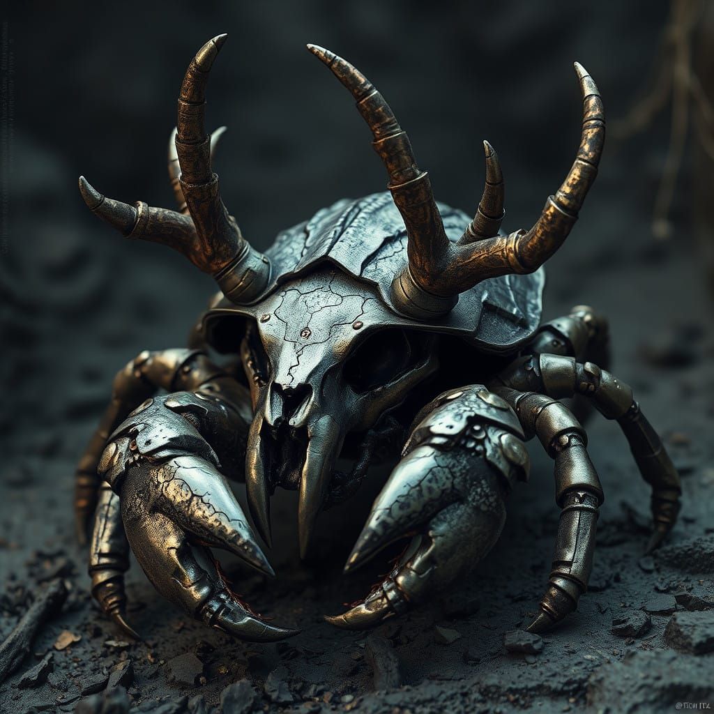 Cybernetic Hermit Crab in Dark, Gothic Style