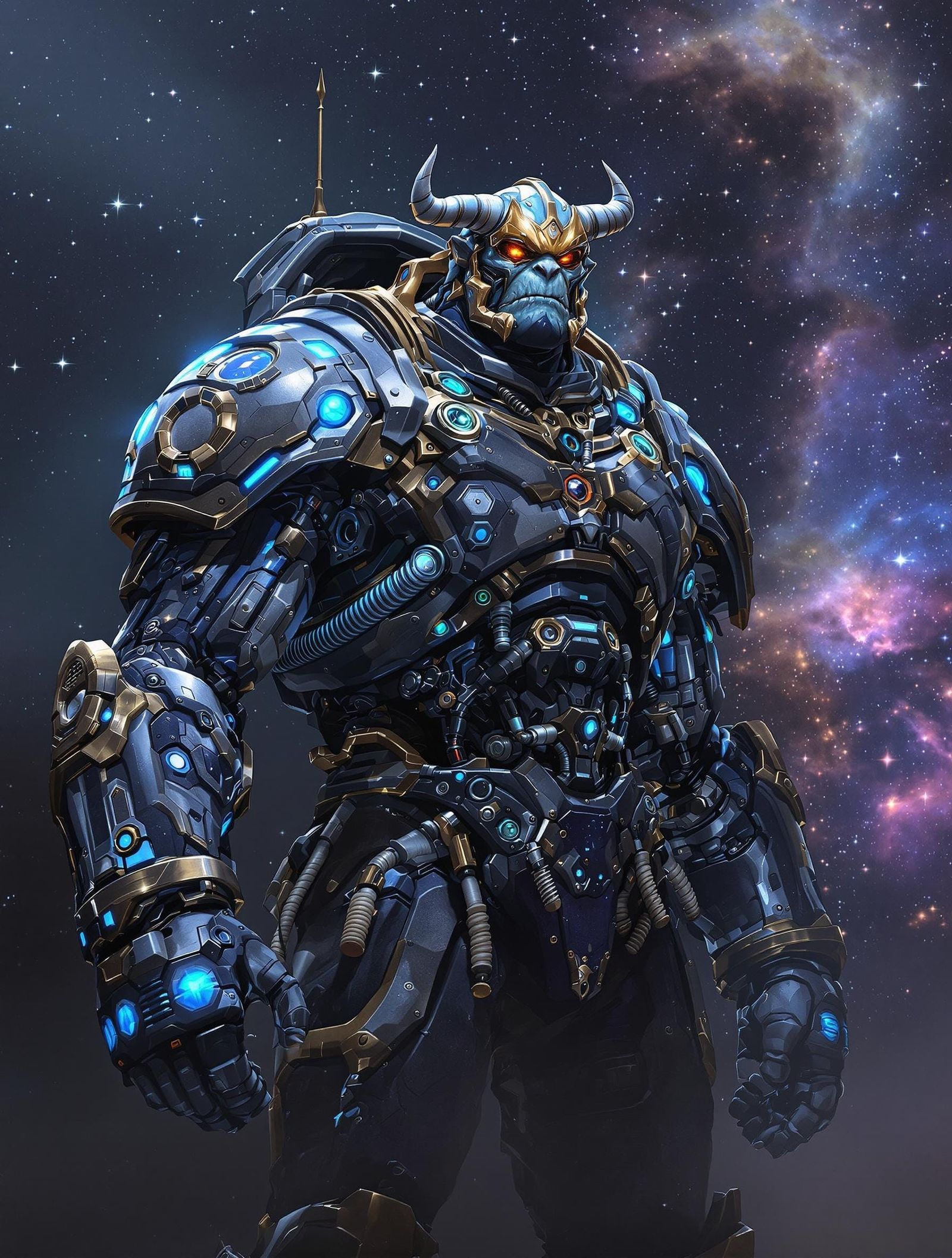 Sci-Fi Orc in Epic Space Battle Suit