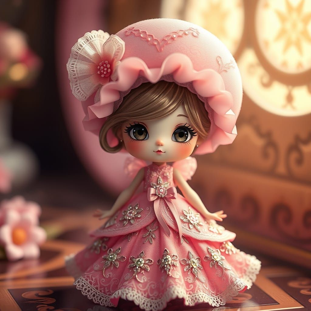 Ethereal Pink Siren in Whimsical Gown