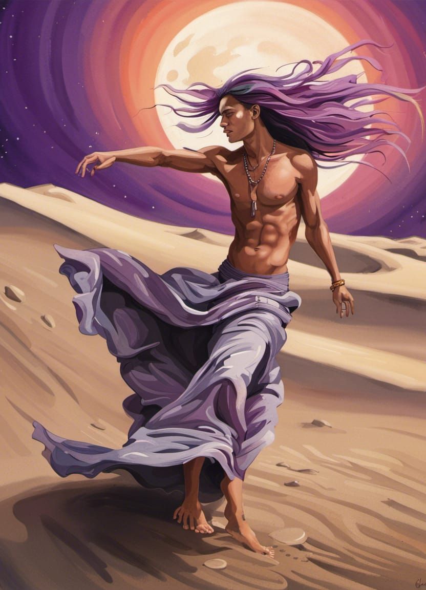 Desert Dancer Portrait in Graffiti Art Style