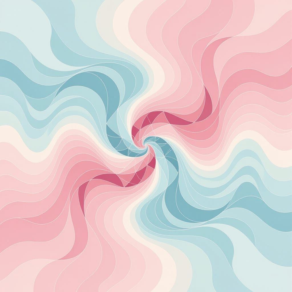 Abstract Fractal Pattern in Soft Pastel Colors