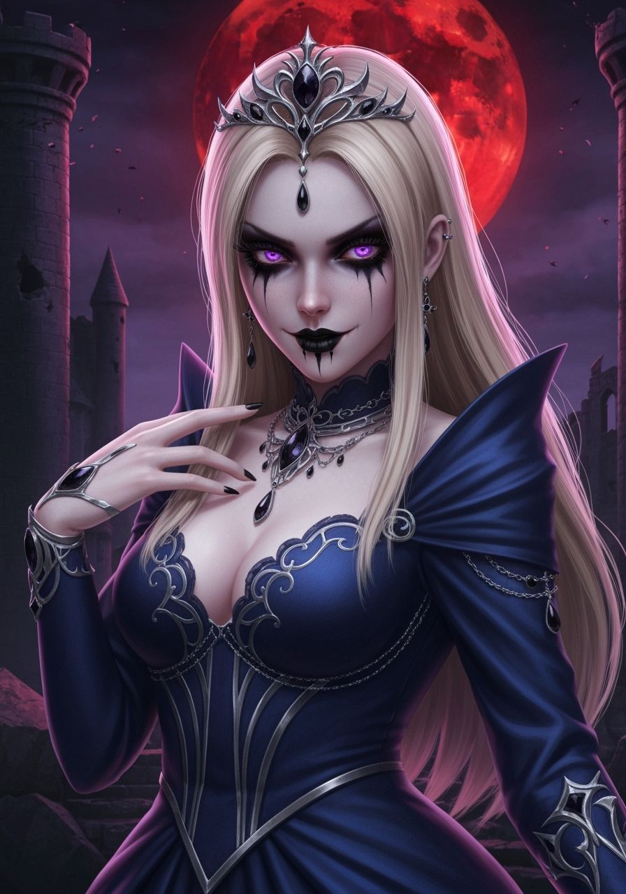 Corrupted Princess Portrait in 3D Anime Style