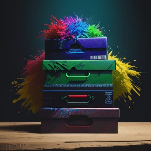 Hyperrealistic Action Figure Box Art in Vibrant Colors