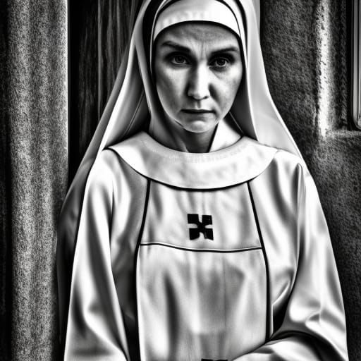 Hyperrealistic Portrait of a Pretty Nun