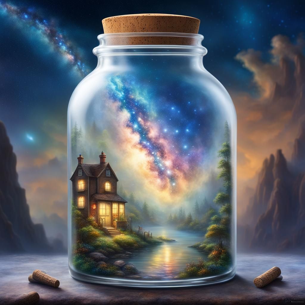 Milky Way in a Bottle: Fantasy Landscape