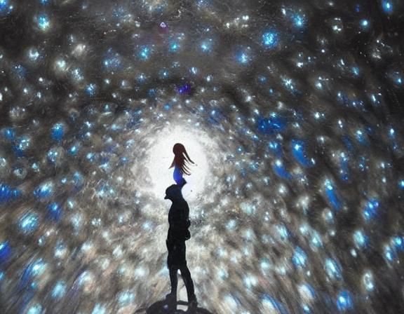 Cloud Strife Portrait in Cyberpunk Cityscape