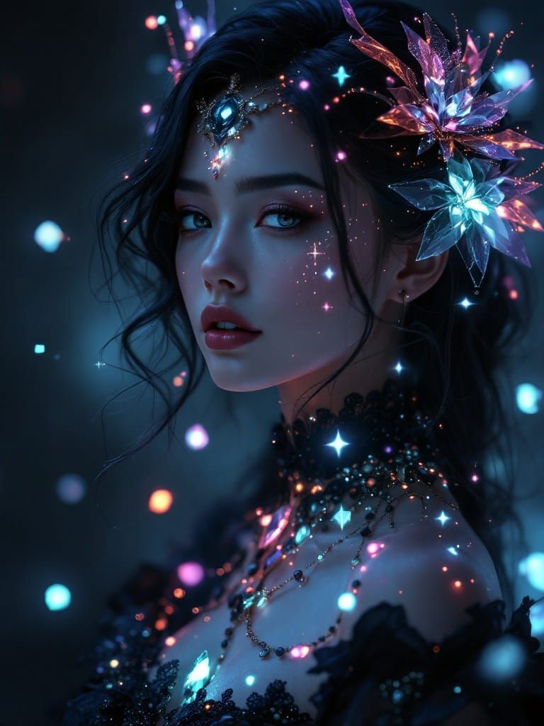 Moody Portrait of a Woman in Ethereal Attire