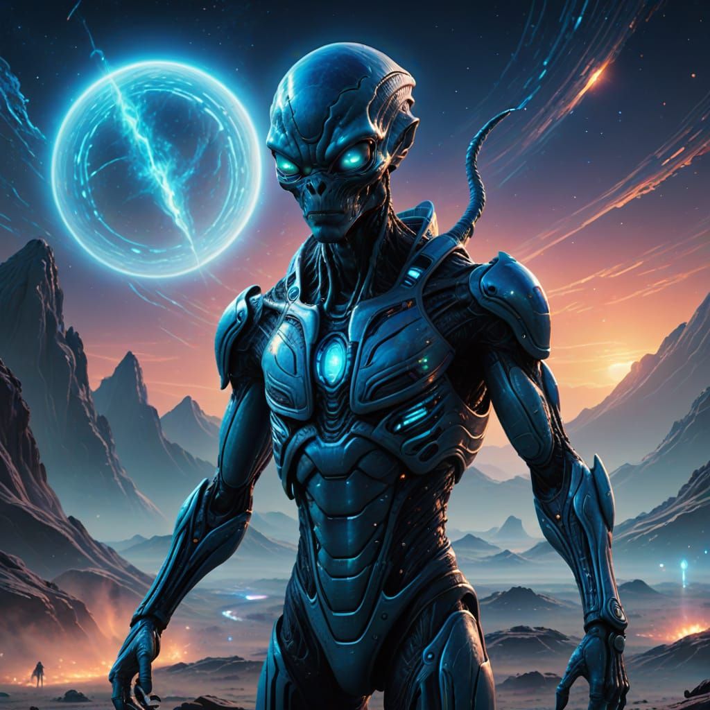 Alien on a Planet in Sci-Fi Digital Art