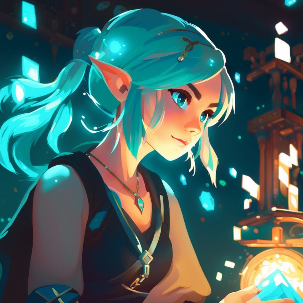 Luminescent Girl in Dungeon, Breath of the Wild Style
