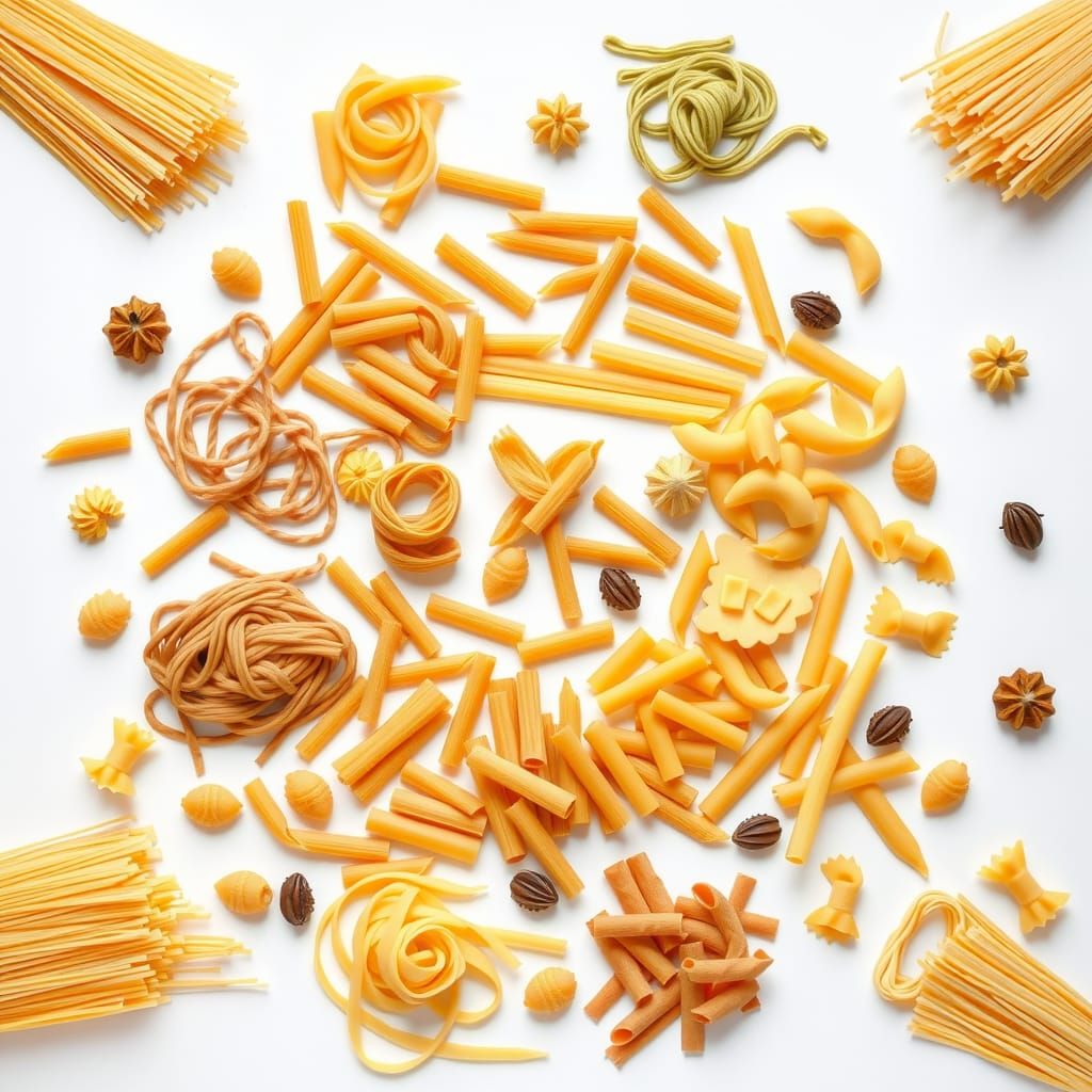 Dried Pasta Flat Lay: Minimalist Still Life