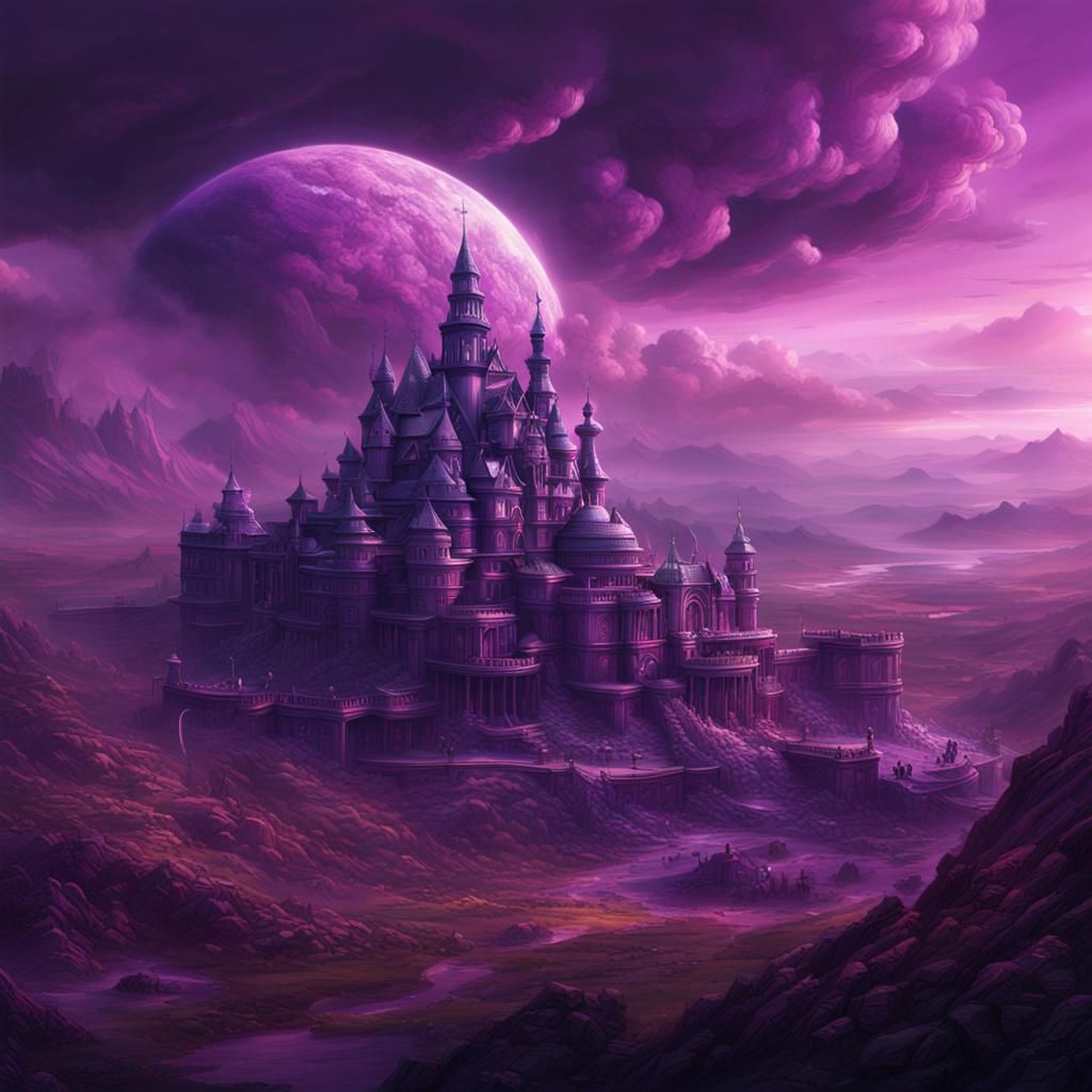 Epic Purple Landscape: Digital Matte Painting