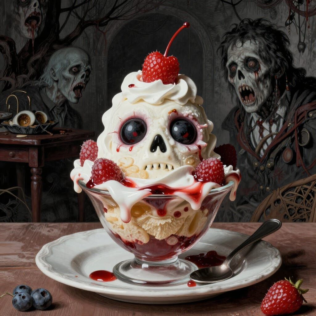 PTSD as a Horrifying Dessert in Gustave Doré Style