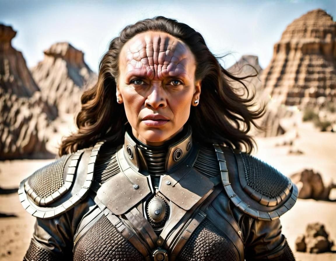 Latina Klingon Officer on Starship Bridge