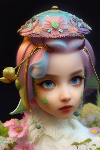 Candypunk Cupcake Portrait in Digital Art Style