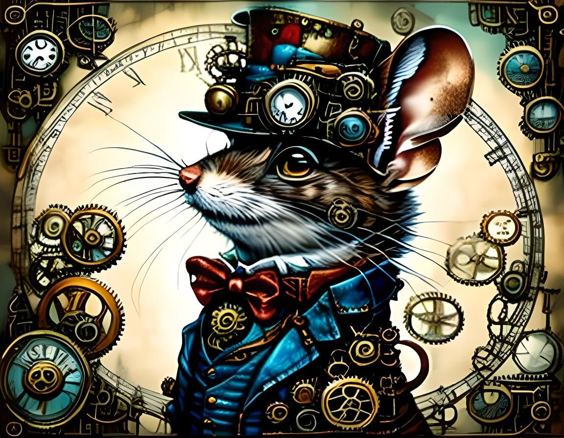 proud little steampunk mouse