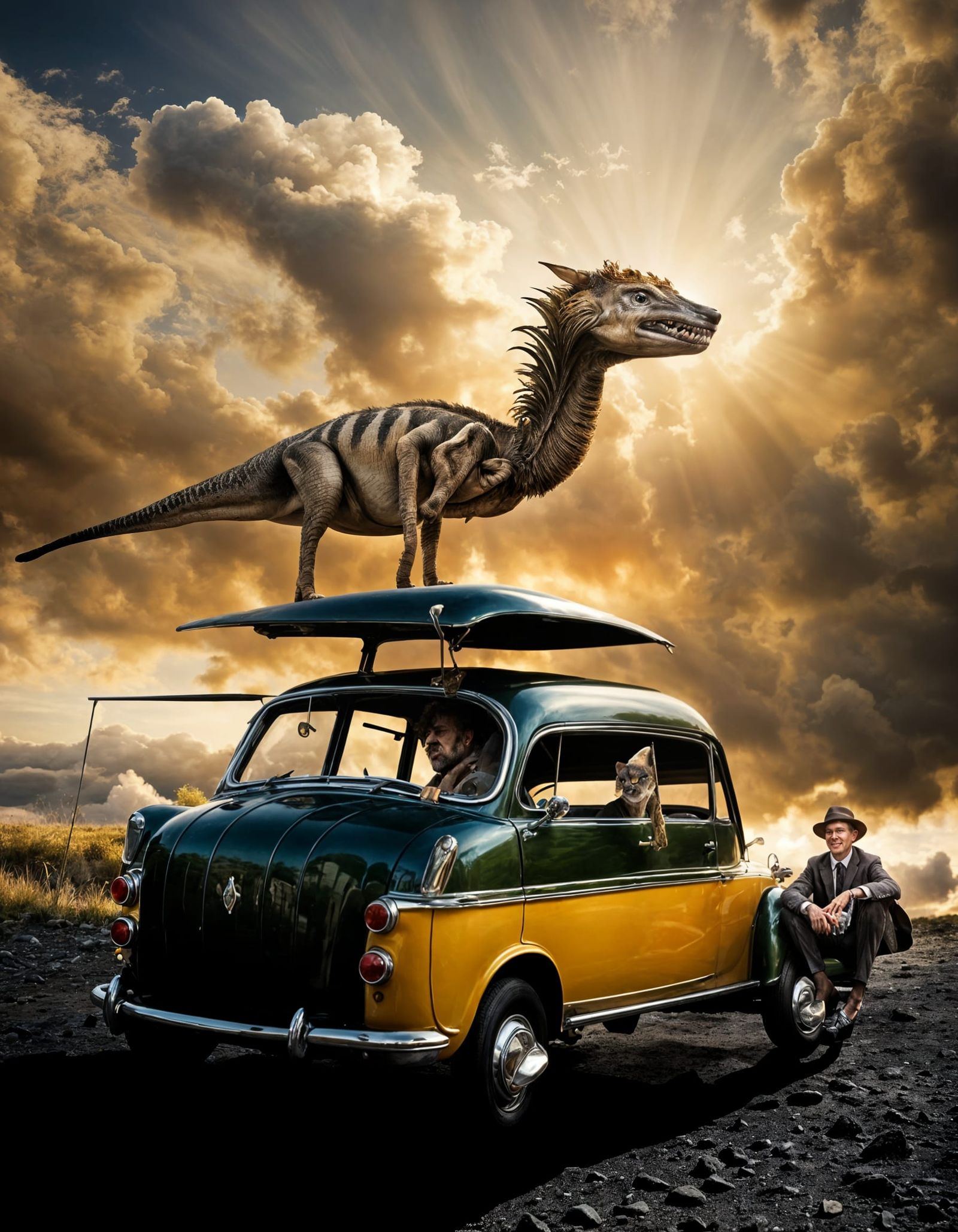 Surreal Alien Restaurant Celebration in Hyperreal Style