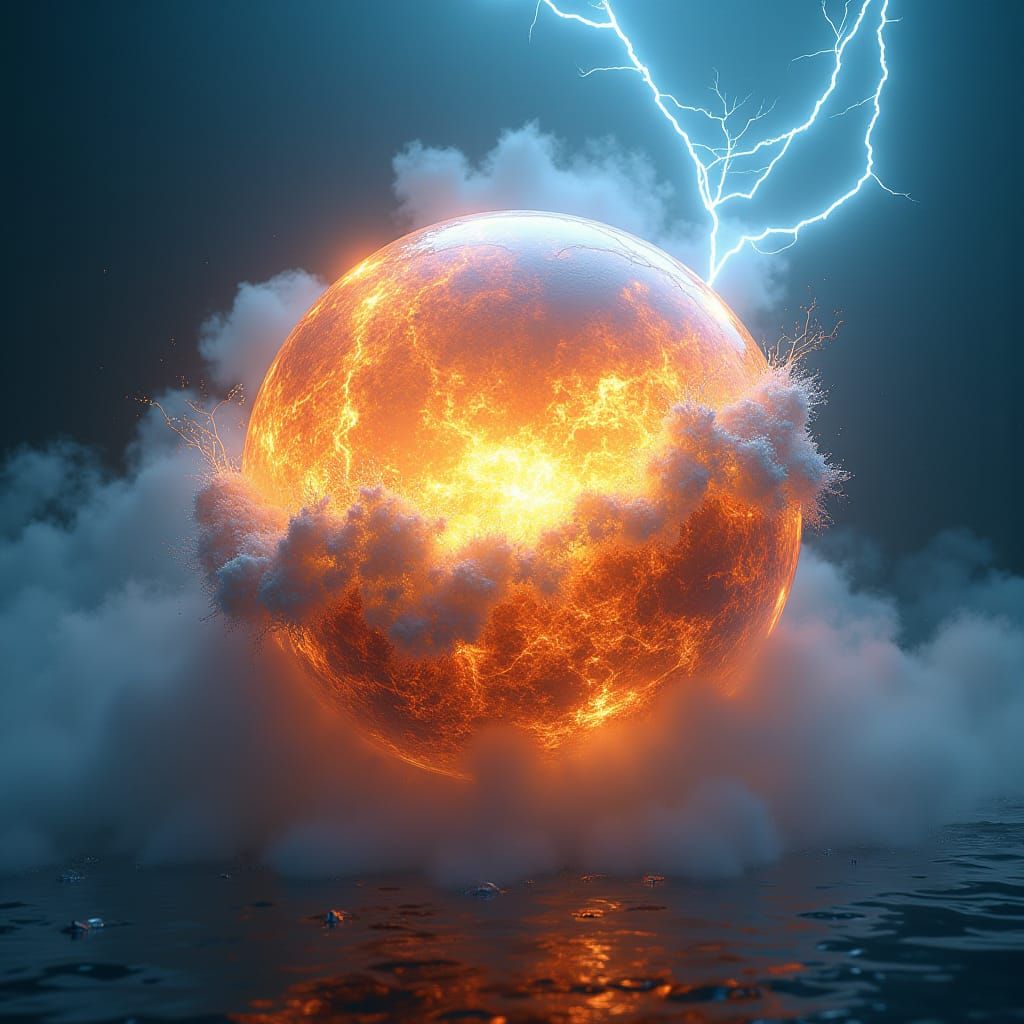 Ethereal Sphere of Fire, Water and Lightning