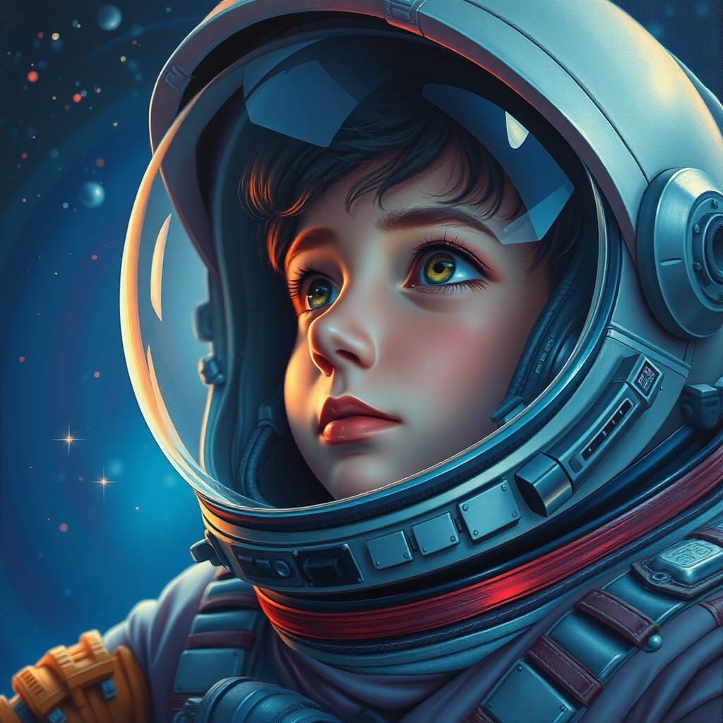 Astronaut in Space: Hyper-Realistic Digital Painting