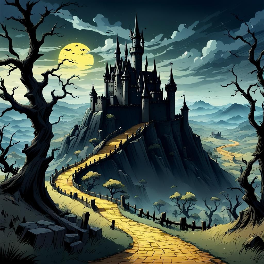 Wicked Witch's Domain: Anime-Style Barren Landscape