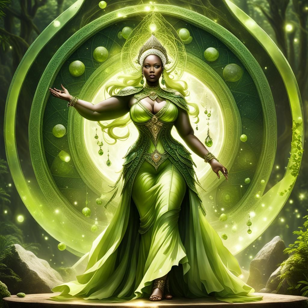 Divine Peridot Goddess of Mystical Fantasy