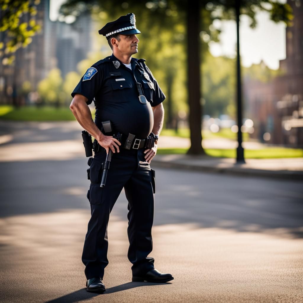 Pregnant Male Police Officer: Professional Photography