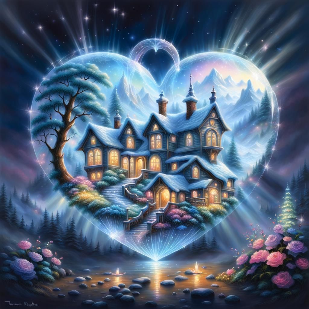 Ethereal Crystal Heart in Luminist Style