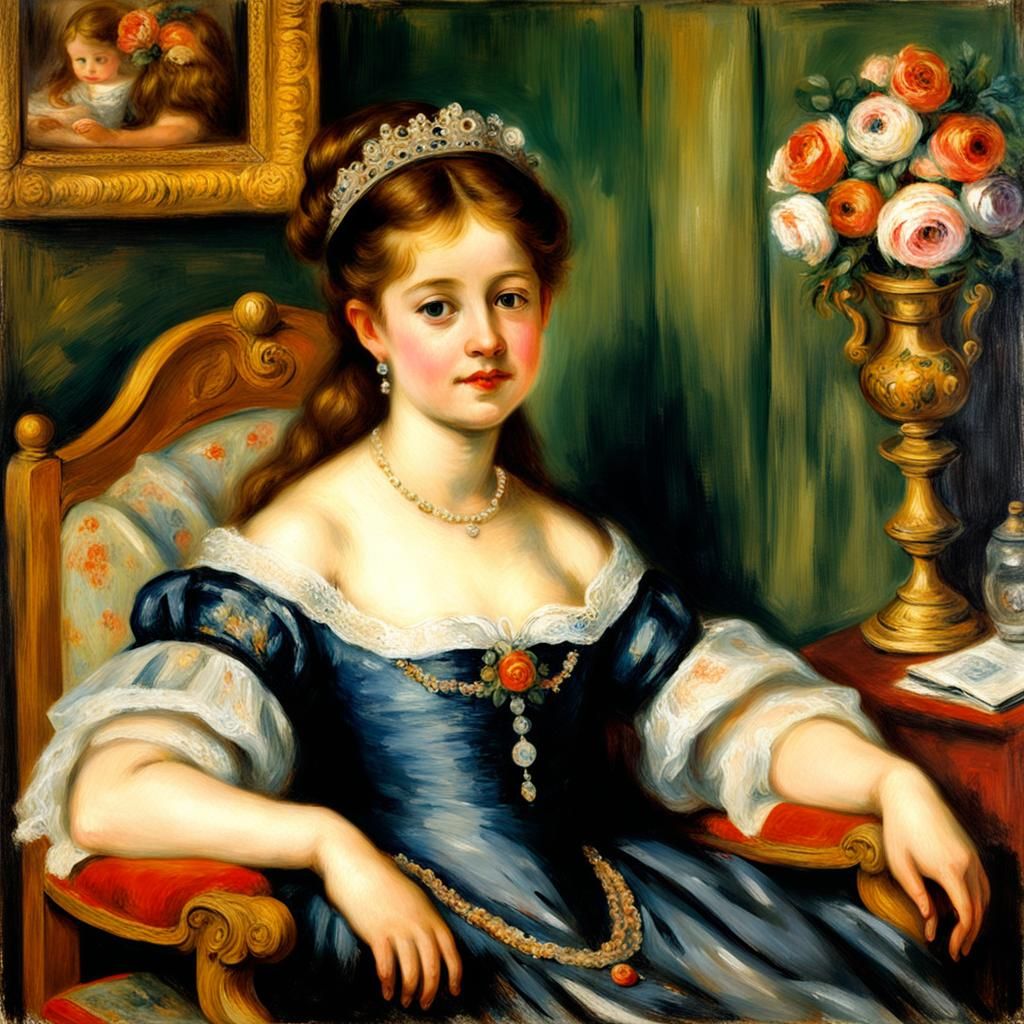Renoir-Style Oil Painting: Sad Fairy Godmother