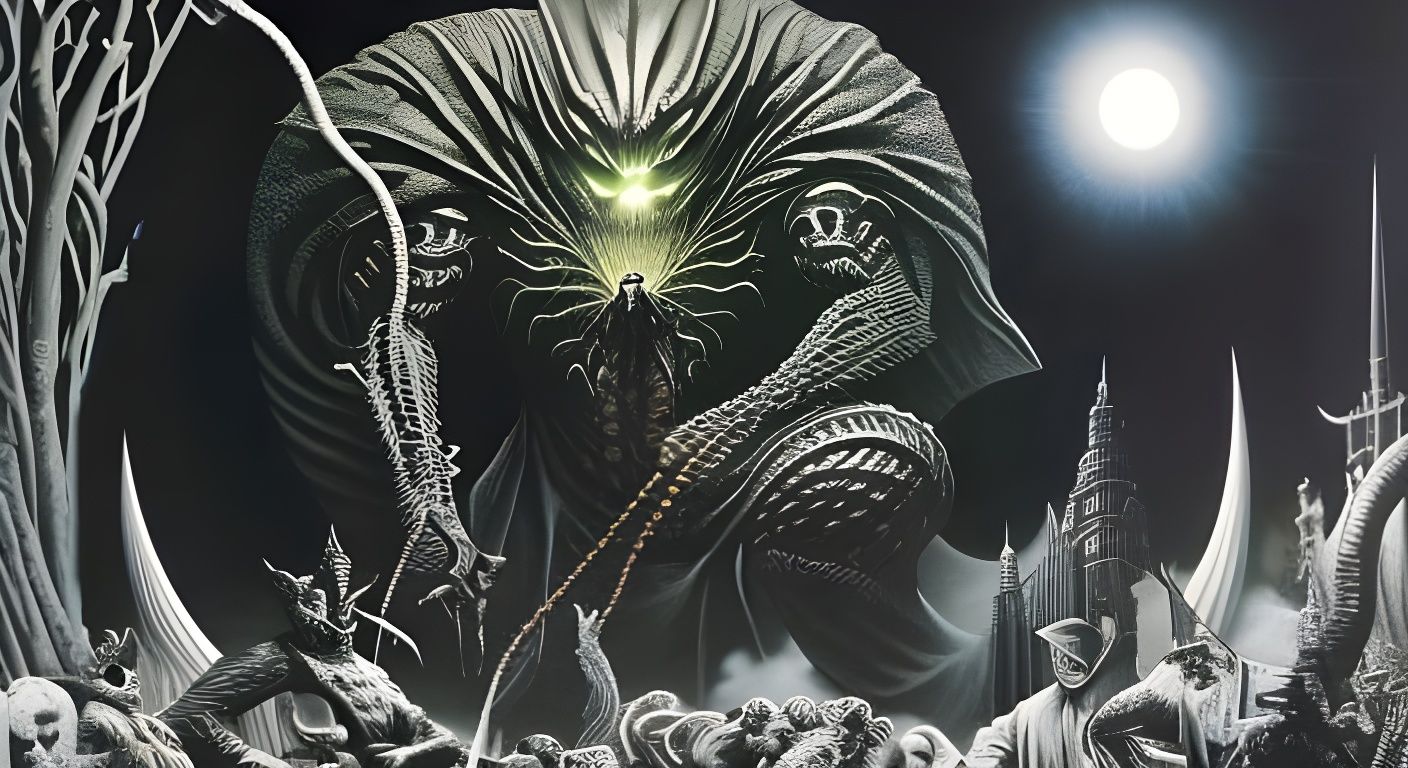 Horror Creature Emerging from Darkness