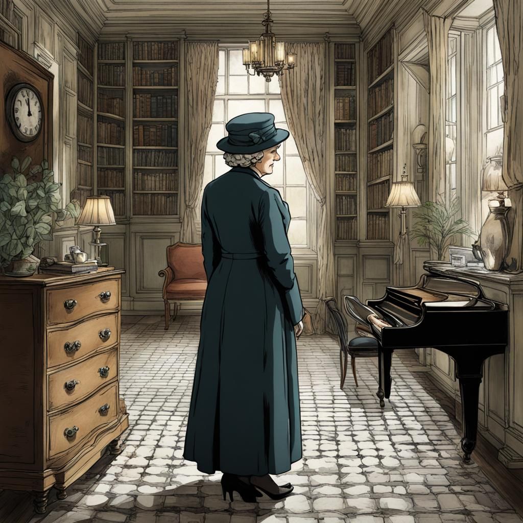 Sinister Miss Marple in Haunted Mansion Photograph