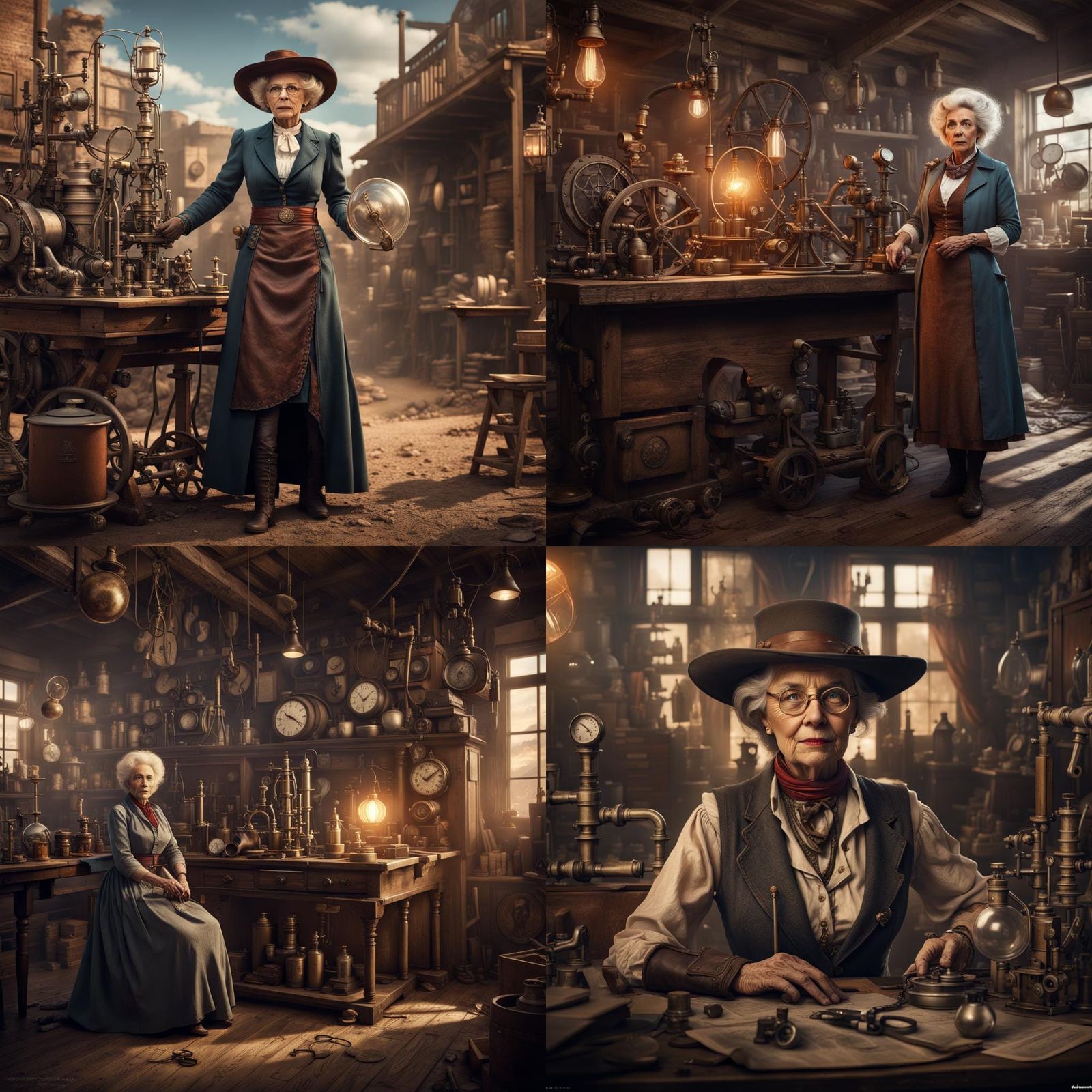 Wild West Inventor: Vintage Matte Painting
