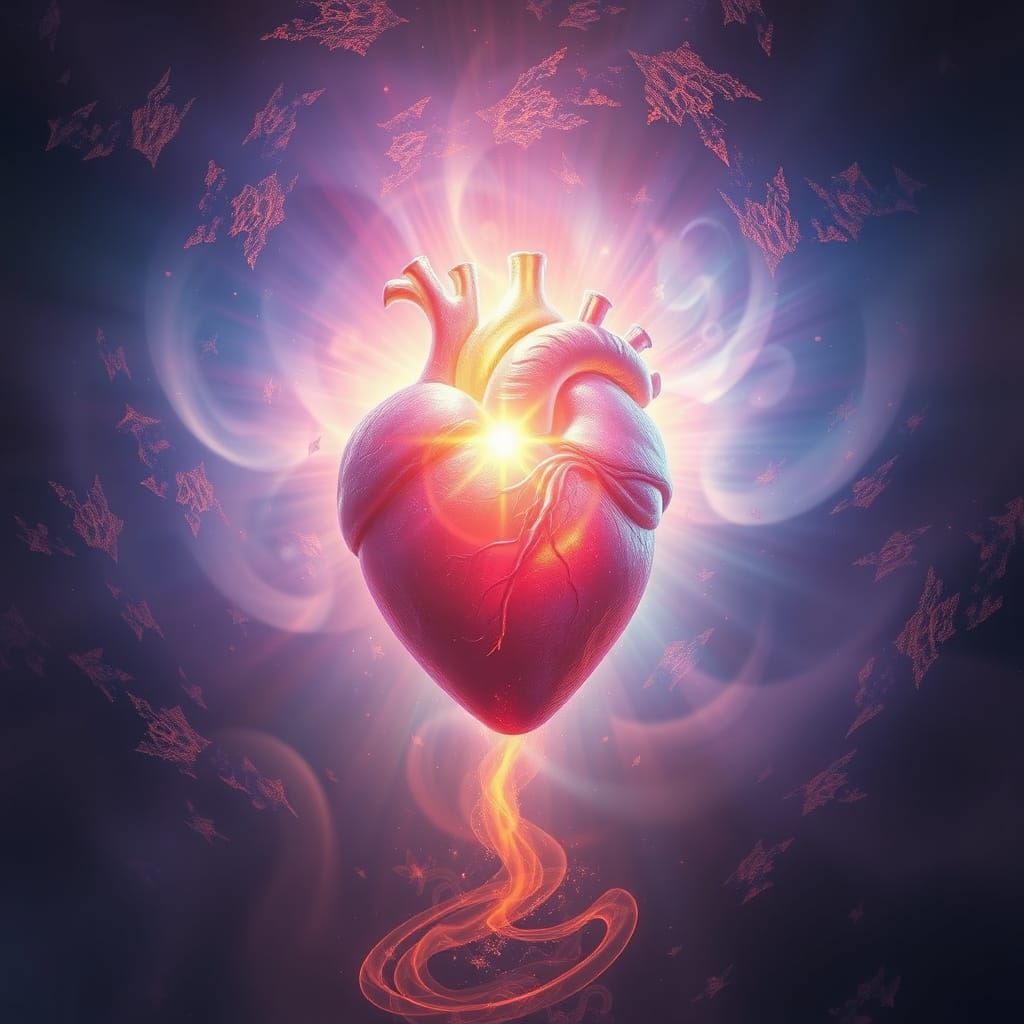 Radiant Heart Emanating Light: Fantasy Concept Art