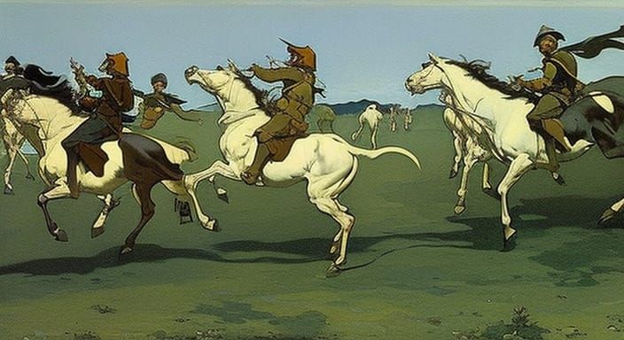 "Battle of the Centaurs" by Heinrich Kley