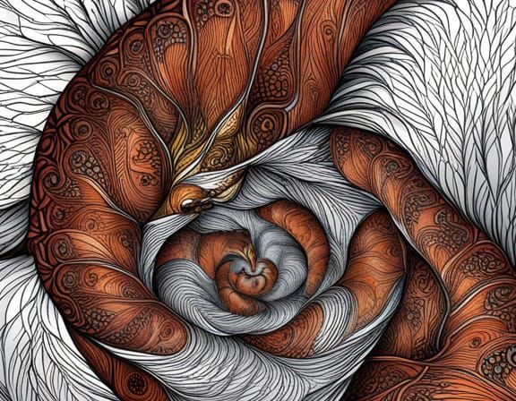 Australian Flora and Fauna in Fractal Zentangle Art