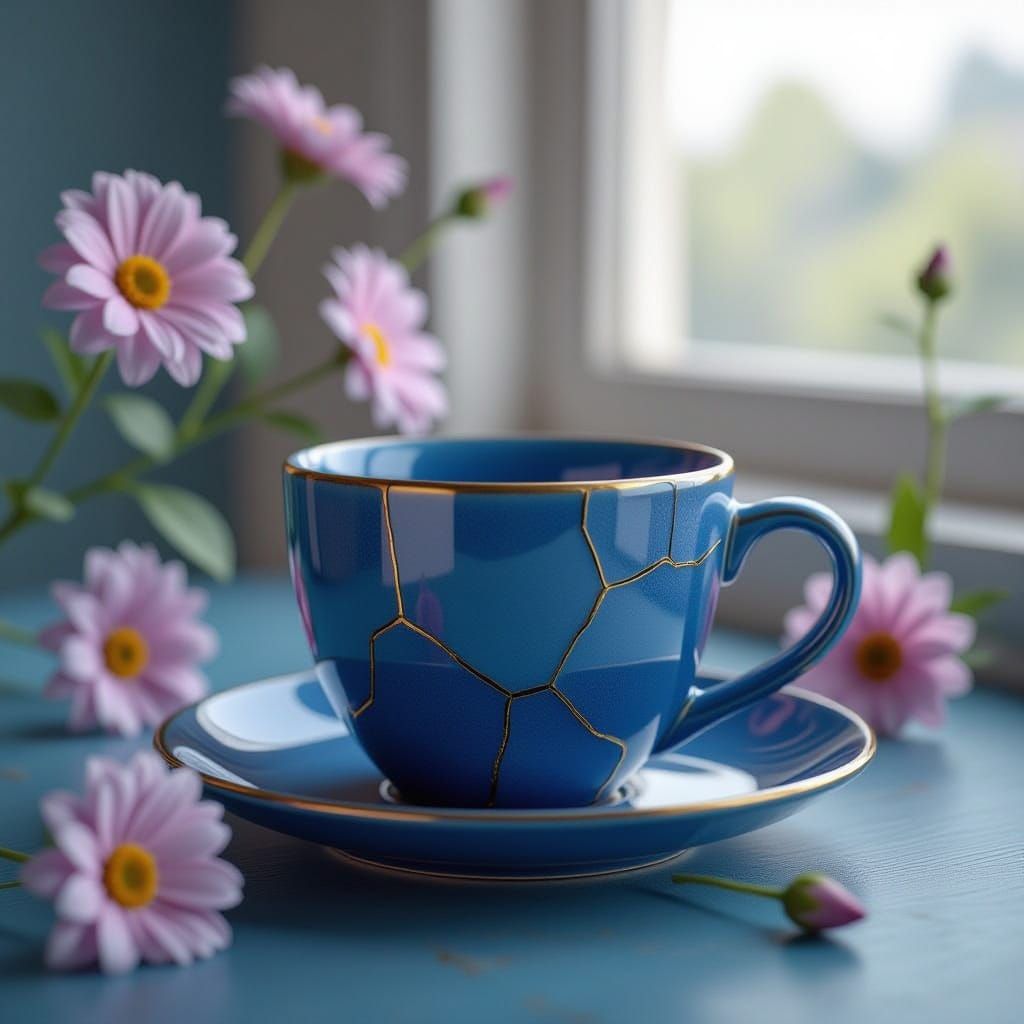 Indigo Kintsugi Vase Radiates Elegance in a Fantastical Sett...