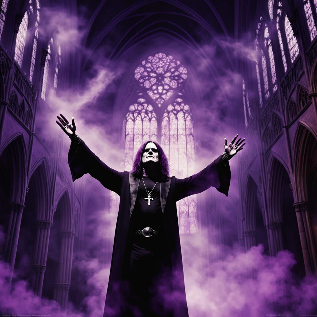Ghostly Ozzy Osbourne in Gothic Cathedral