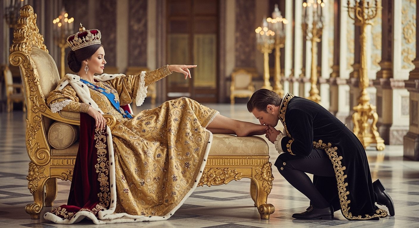 French Empress Lounging in Royal Palace: Professional Photog...