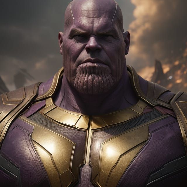 Epic Thanos Portrait in Hyperrealistic HDR